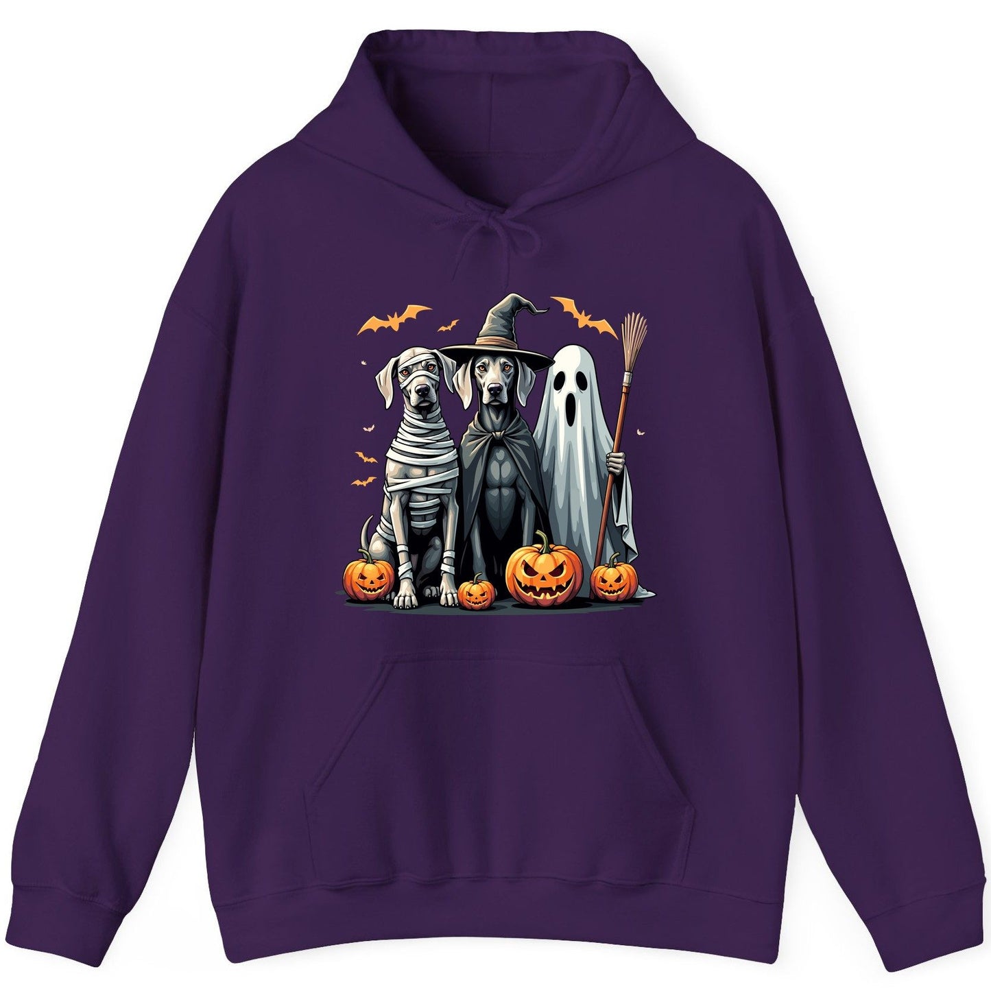 Halloween Weimaraner Dogs Halloween weimaraner dogs Hoodie Purple product mockup