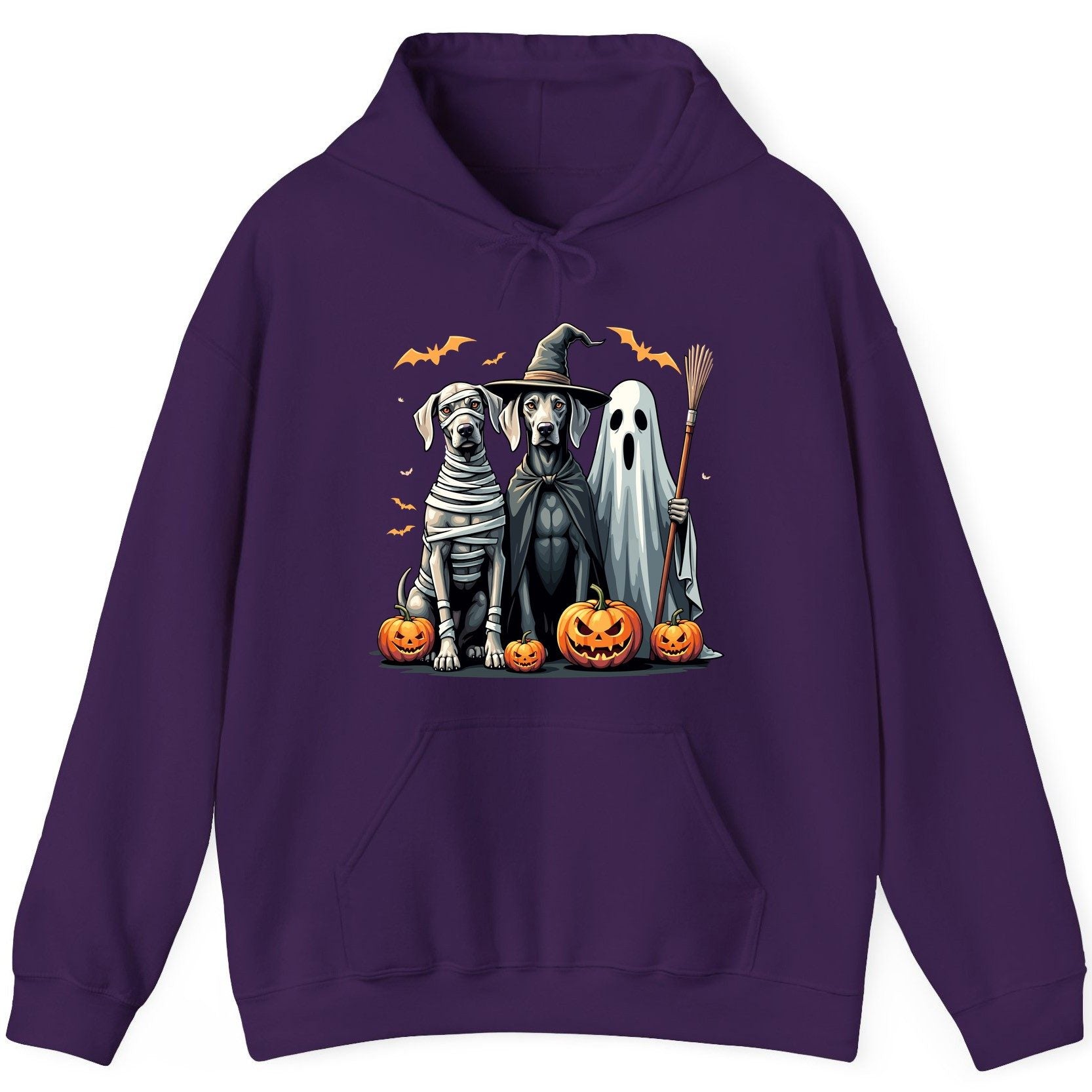 Halloween Weimaraner Dogs Halloween weimaraner dogs Hoodie Purple product mockup