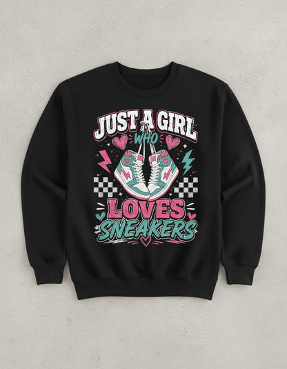 Sneakers Retro Sneakerheads Sweatshirt - product mockup - Black