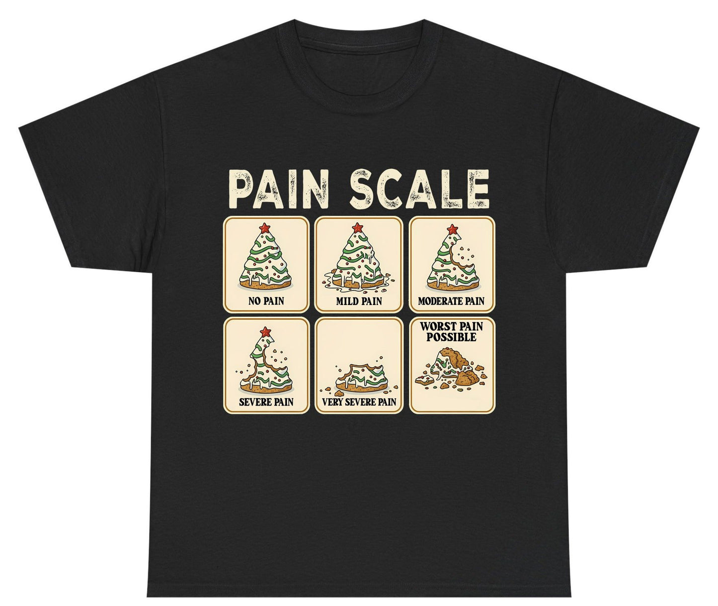 Pain Scale Christmas cookie pain scale Youth T-Shirt Black product mockup