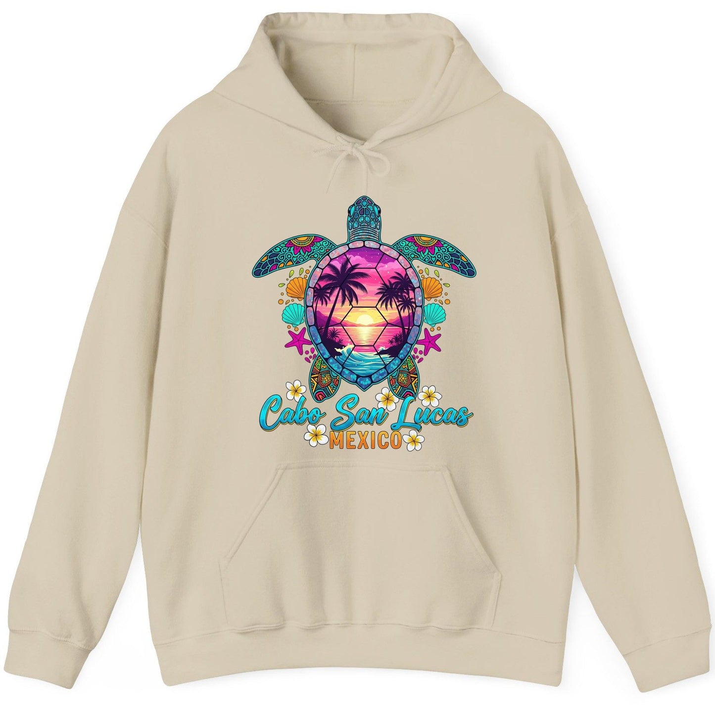 Cabo San Lucas Mexico sea turtle Hoodie Sand product mockup