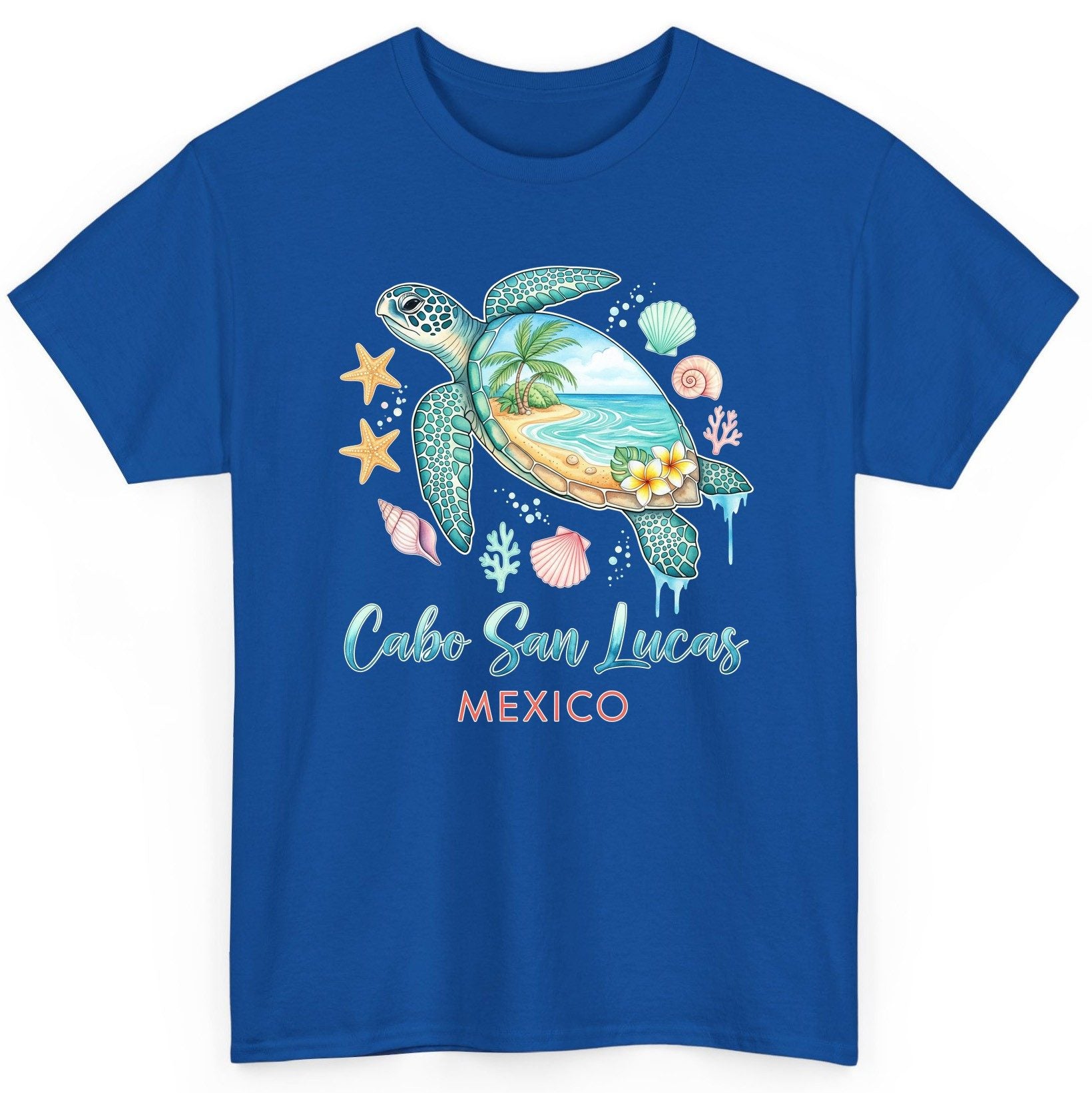 Cabo San Lucas Mexico sea turtle T-Shirt Royal product mockup