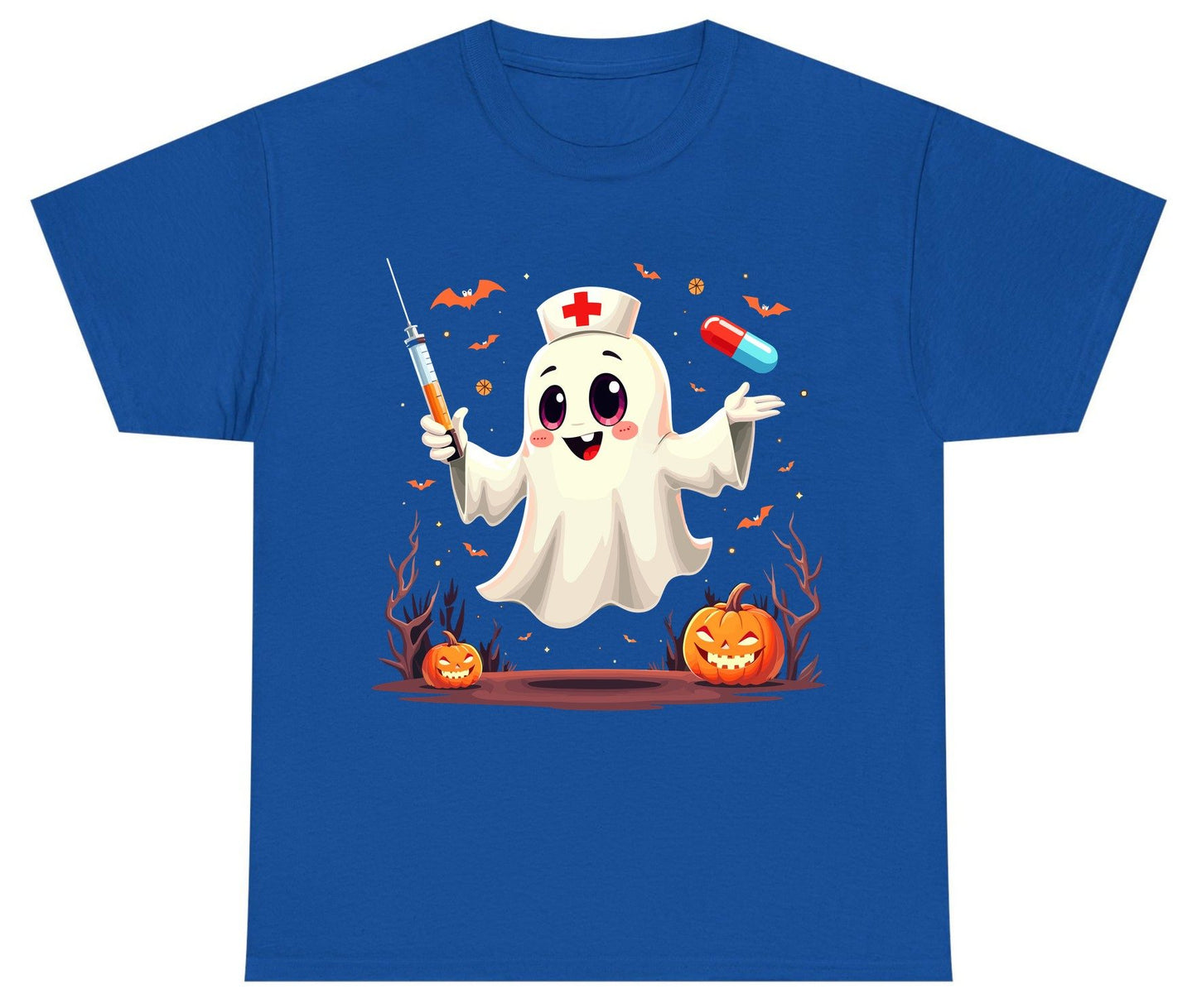Cute Ghost Nurse Halloween ghost nurse Youth T-Shirt Royal product mockup
