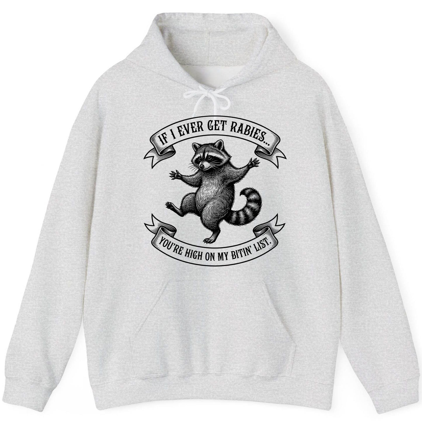 Subtle Raccoon Sketch raccoon Hoodie Ash product mockup