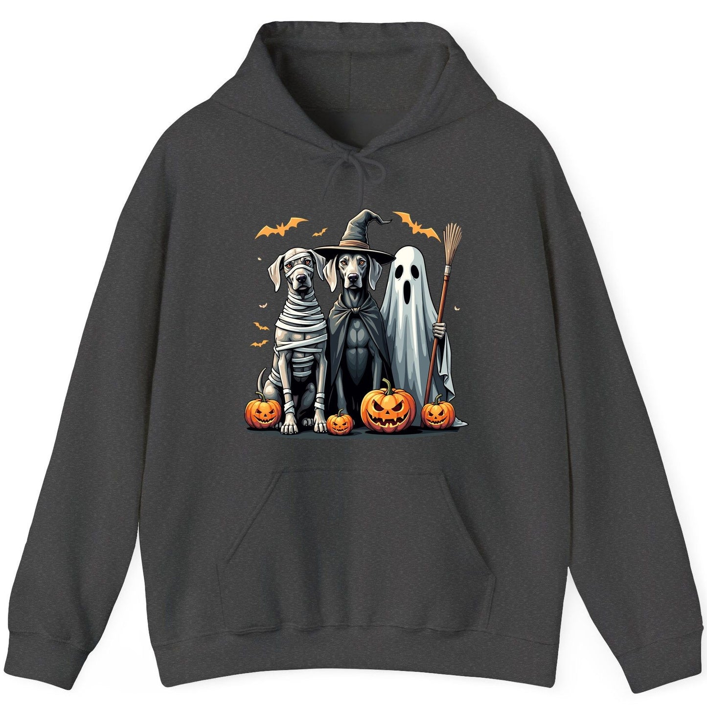 Halloween Weimaraner Dogs Halloween weimaraner dogs Hoodie Dark Heather product mockup