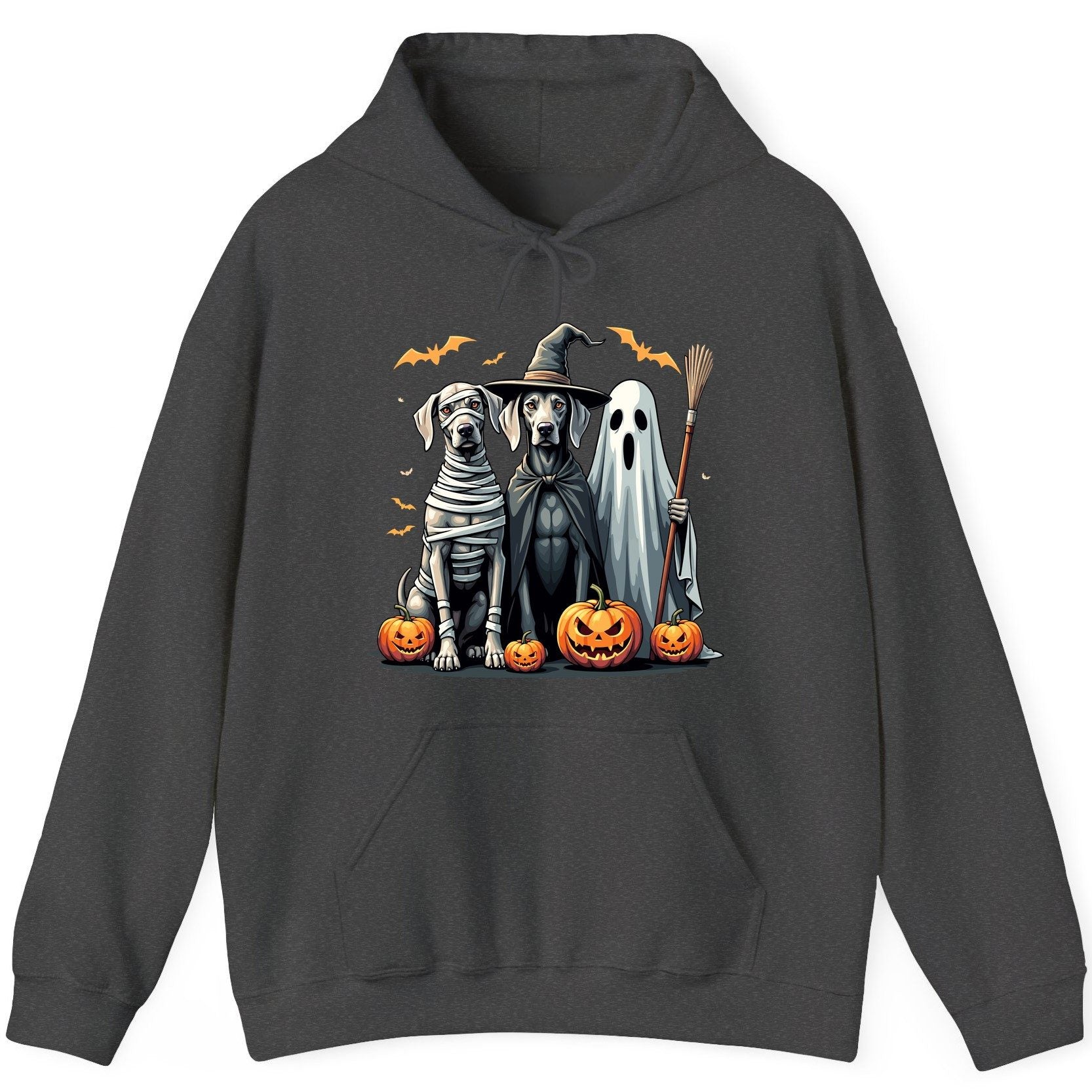 Halloween Weimaraner Dogs Halloween weimaraner dogs Hoodie Dark Heather product mockup