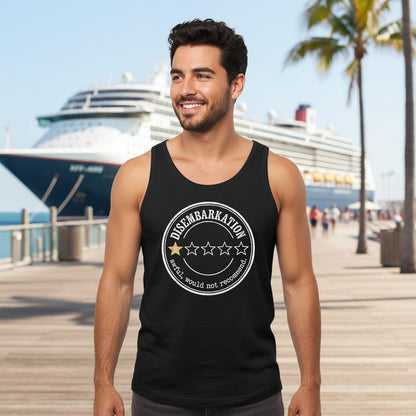 Disembarkation Awful, Would Not Recommend cruise disembarkation Tank Top Black lifestyle mockup