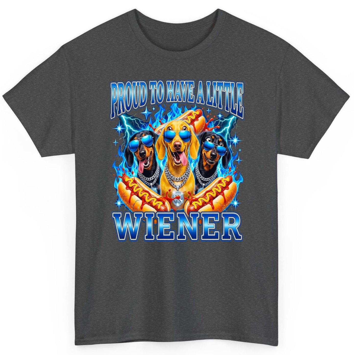 Proud to Have a Little Wiener dachshund dogs T-Shirt Dark Heather product mockup