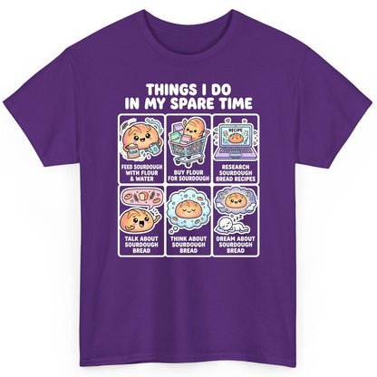 Things I Do in My Spare Time sourdough bread baking T-Shirt Purple product mockup