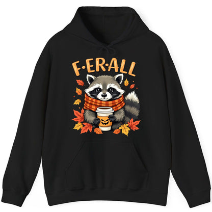 F ER All raccoon Hoodie Black product mockup
