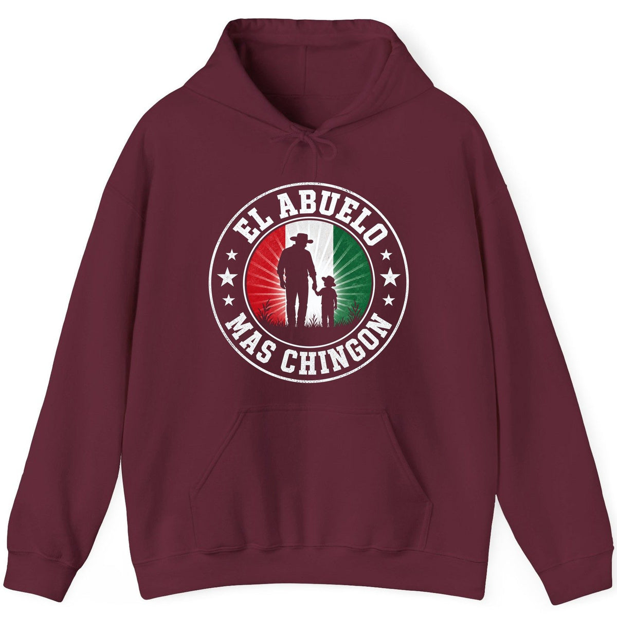 El Abuelo Mas Chingon mexican grandfather Hoodie Maroon product mockup