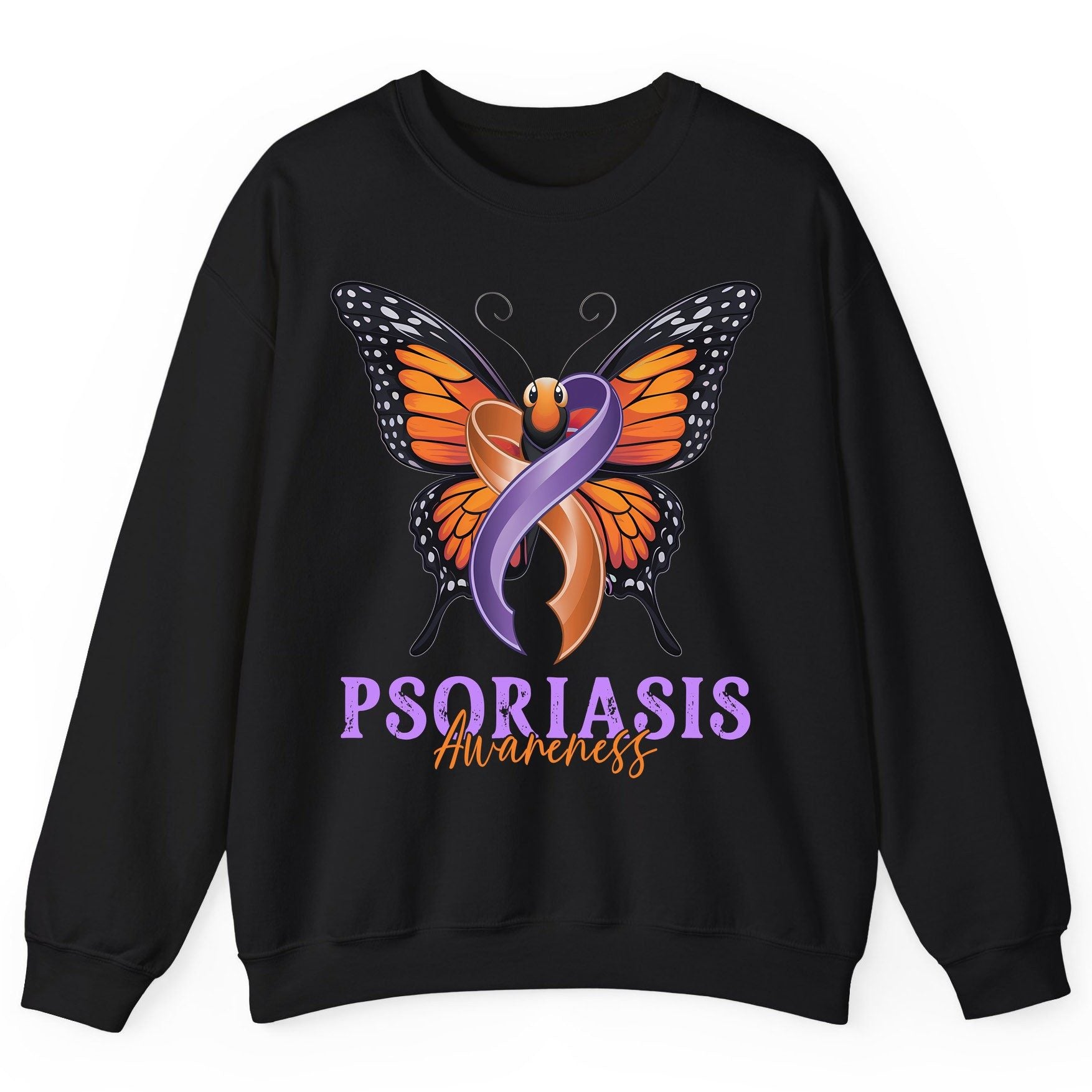 Psoriasis Awareness psoriasis awareness Sweatshirt Black product mockup
