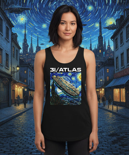 31 Atlas van gogh sci-fi mashup Tank Top Black lifestyle mockup
