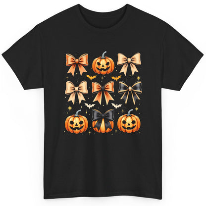 Cute Halloween Pumpkins and Bows Halloween T-Shirt Black product mockup