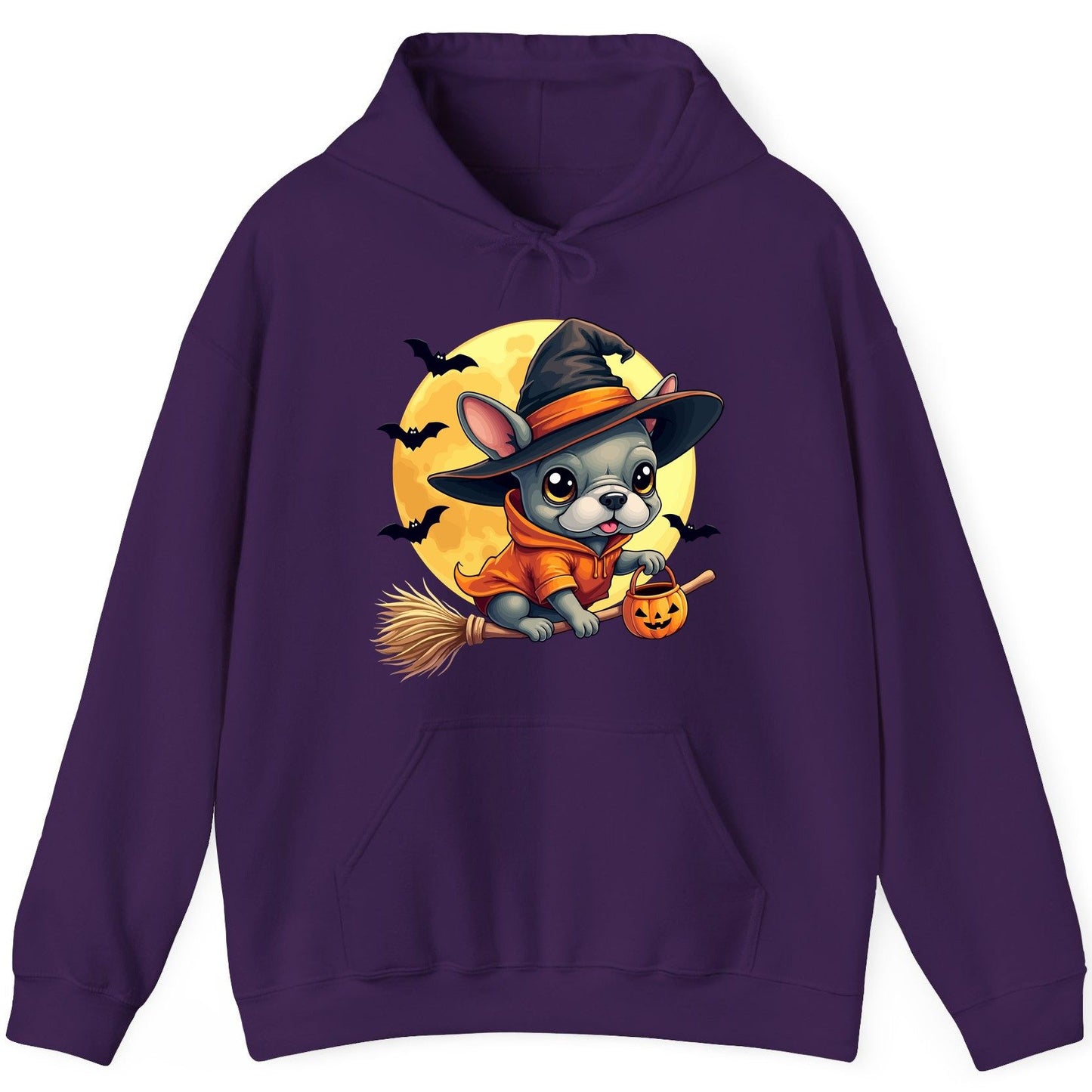 Cute Witch French Bulldog french bulldog Hoodie Purple product mockup