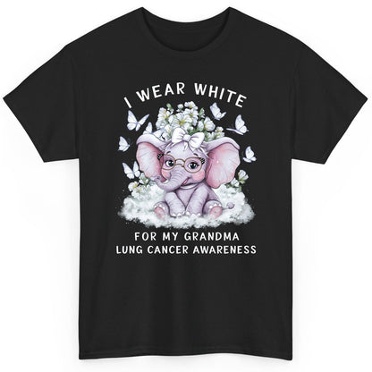 I Wear White for My Grandma Lung Cancer Awareness lung cancer awareness T-Shirt Black product mockup