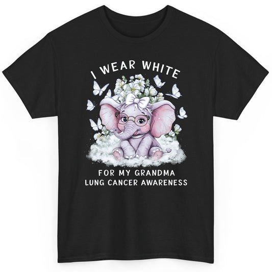 I Wear White for My Grandma Lung Cancer Awareness lung cancer awareness T-Shirt Black product mockup