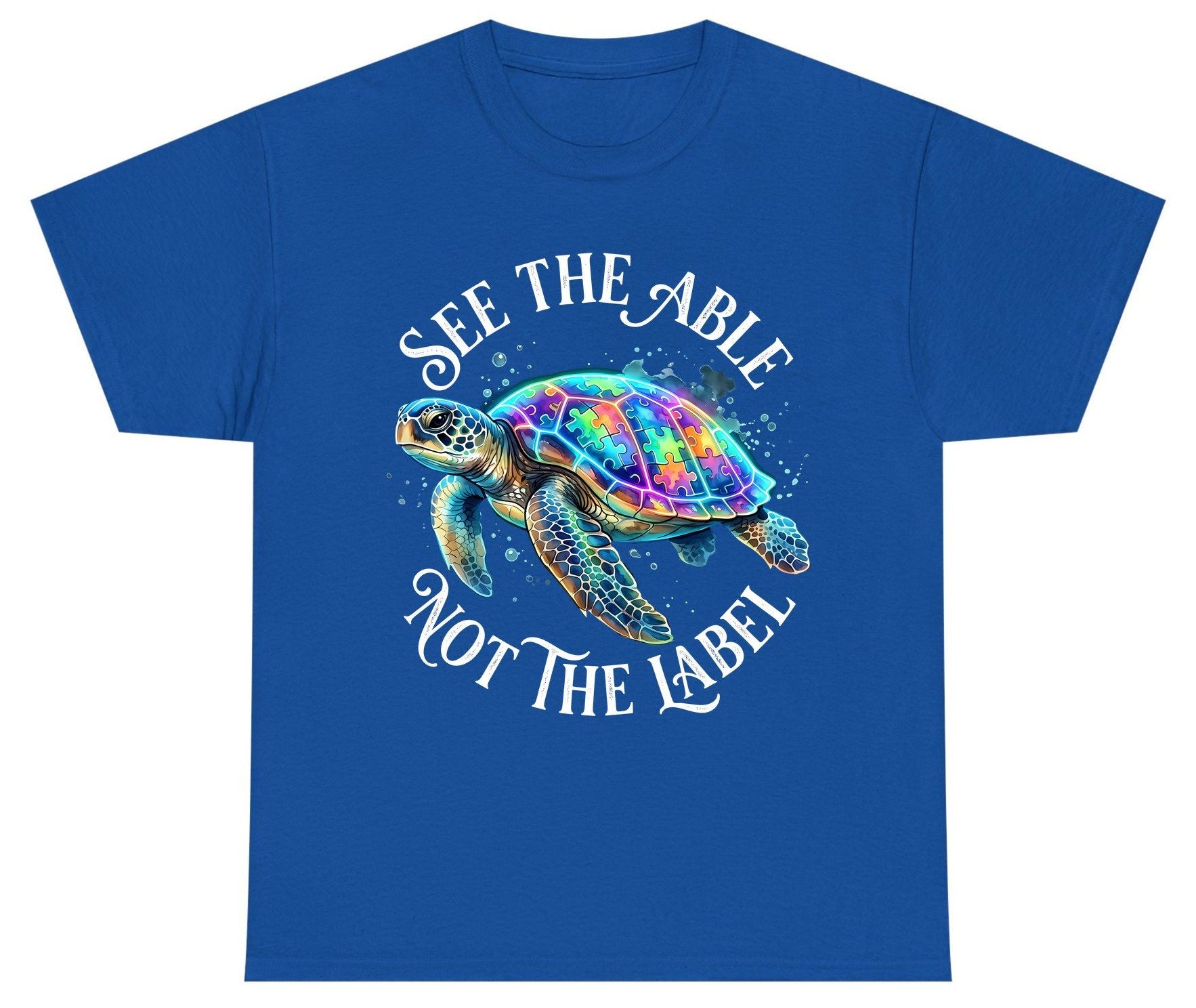 See the Able Not the Label Autism Awareness Youth T-Shirt - product mockup - Royal
