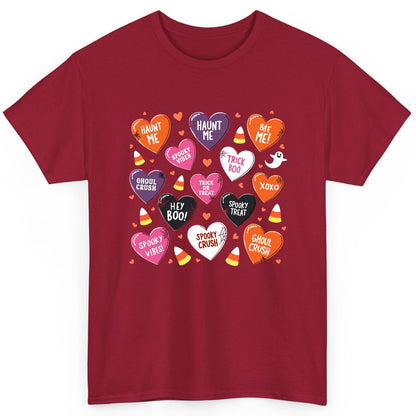 Spooky Halloween Conversation Hearts Halloween conversation hearts T-Shirt Cardinal Red product mockup