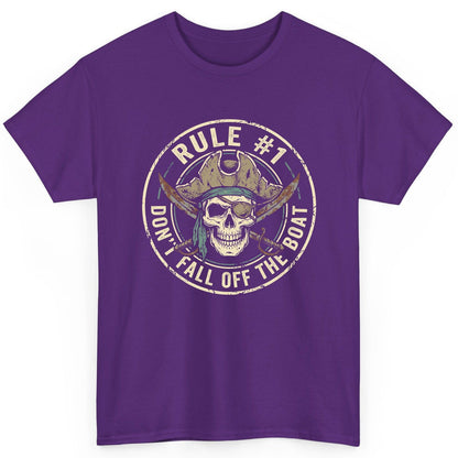 Rule 1 Don't Fall Off the Boat pirate T-Shirt Purple product mockup