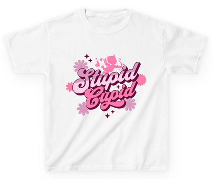 Stupid Cupid anti-Valentine's Day Youth T-Shirt White product mockup