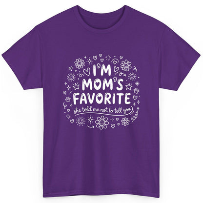 I'm Mom's Favorite (She Told Me Not to Tell You) family humor T-Shirt Purple product mockup