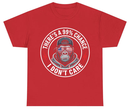 There's a 99% Chance I Don't Care sarcastic gorilla Youth T-Shirt Red product mockup