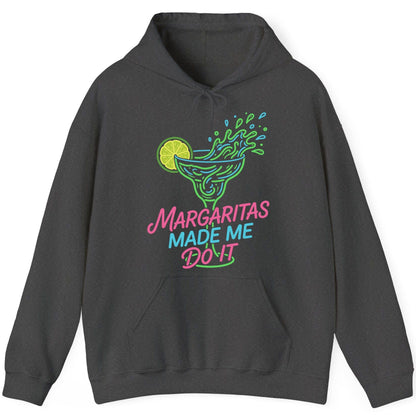 Margaritas Made Me Do It Funny Margarita Cocktail Hoodie - product mockup - Dark Heather