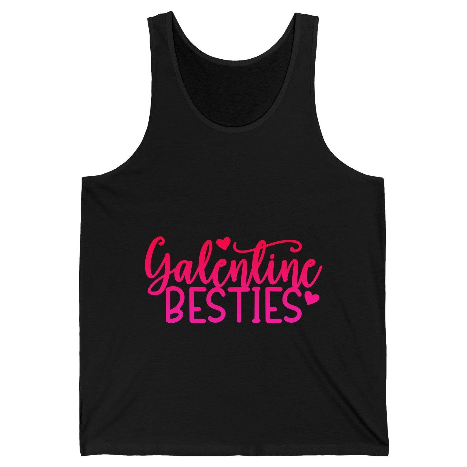 Galentine Besties galentine's day Tank Top Black product mockup