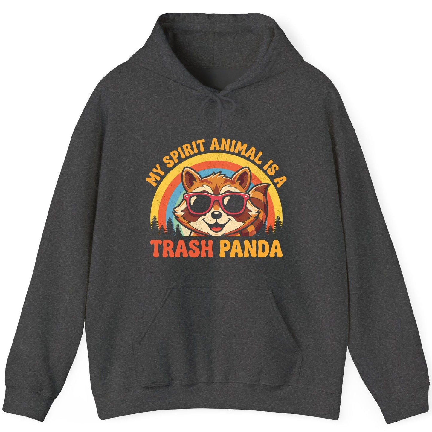 My Spirit Animal Is a Trash Panda raccoon Hoodie Dark Heather product mockup