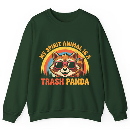 My Spirit Animal Is a Trash Panda raccoon Sweatshirt Forest Green product mockup