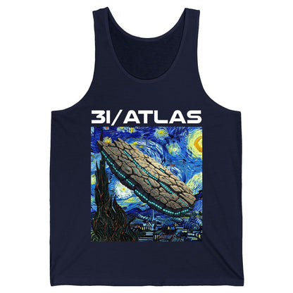 31 Atlas van gogh sci-fi mashup Tank Top Navy product mockup