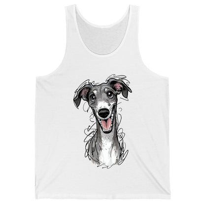 Smiling Greyhound Caricature greyhound Tank Top White product mockup