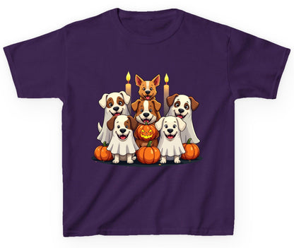 Cute Ghost Dogs Halloween Halloween dogs Youth T-Shirt Purple product mockup