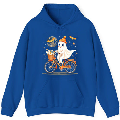 Cute Ghost on Bicycle cute ghost Hoodie Royal product mockup