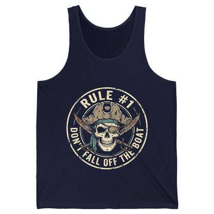 Rule 1 Don't Fall Off the Boat pirate Tank Top Navy product mockup