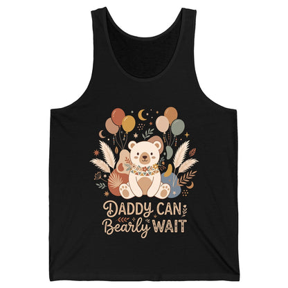 Daddy Can Bearly Wait Baby Shower Tank Top - product mockup - Black