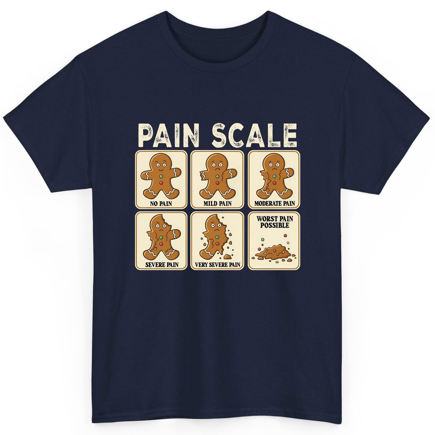 Pain Scale gingerbread man pain scale T-Shirt Navy product mockup