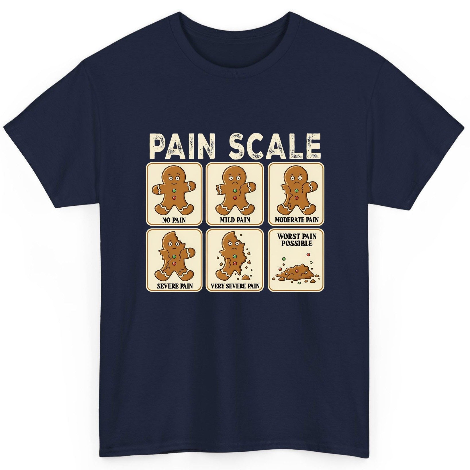 Pain Scale gingerbread man pain scale T-Shirt Navy product mockup