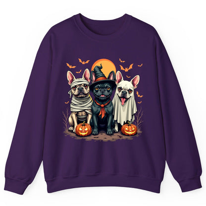 Halloween French Bulldogs Costumes french bulldogs Sweatshirt Purple product mockup