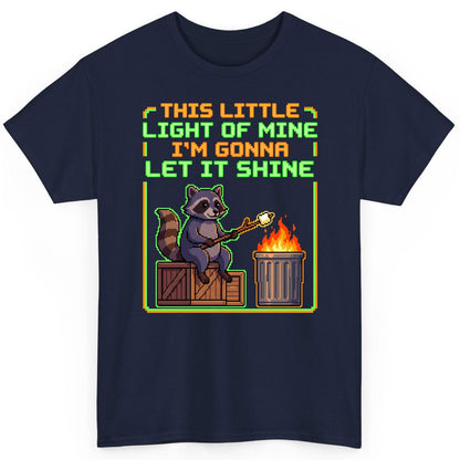 THIS LITTLE LIGHT OF MINE I'M GONNA LET IT SHINE Raccoon T-Shirt Navy product mockup