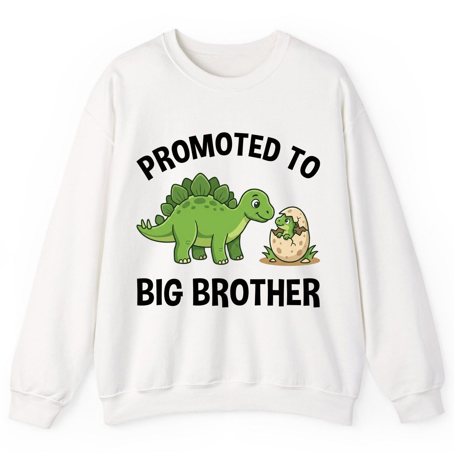 Promoted to Big Brother Dinosaur Sweatshirt - product mockup - White