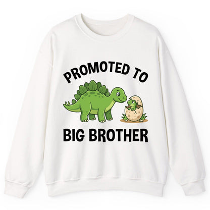 Promoted to Big Brother Dinosaur Sweatshirt - product mockup - White