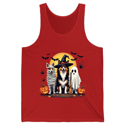 Halloween Dogs in Costumes Halloween dogs Tank Top Red product mockup