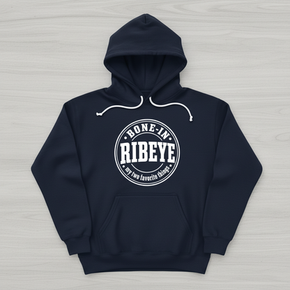 Bone-In Ribeye My Two Favorite Things Hoodie - Navy
