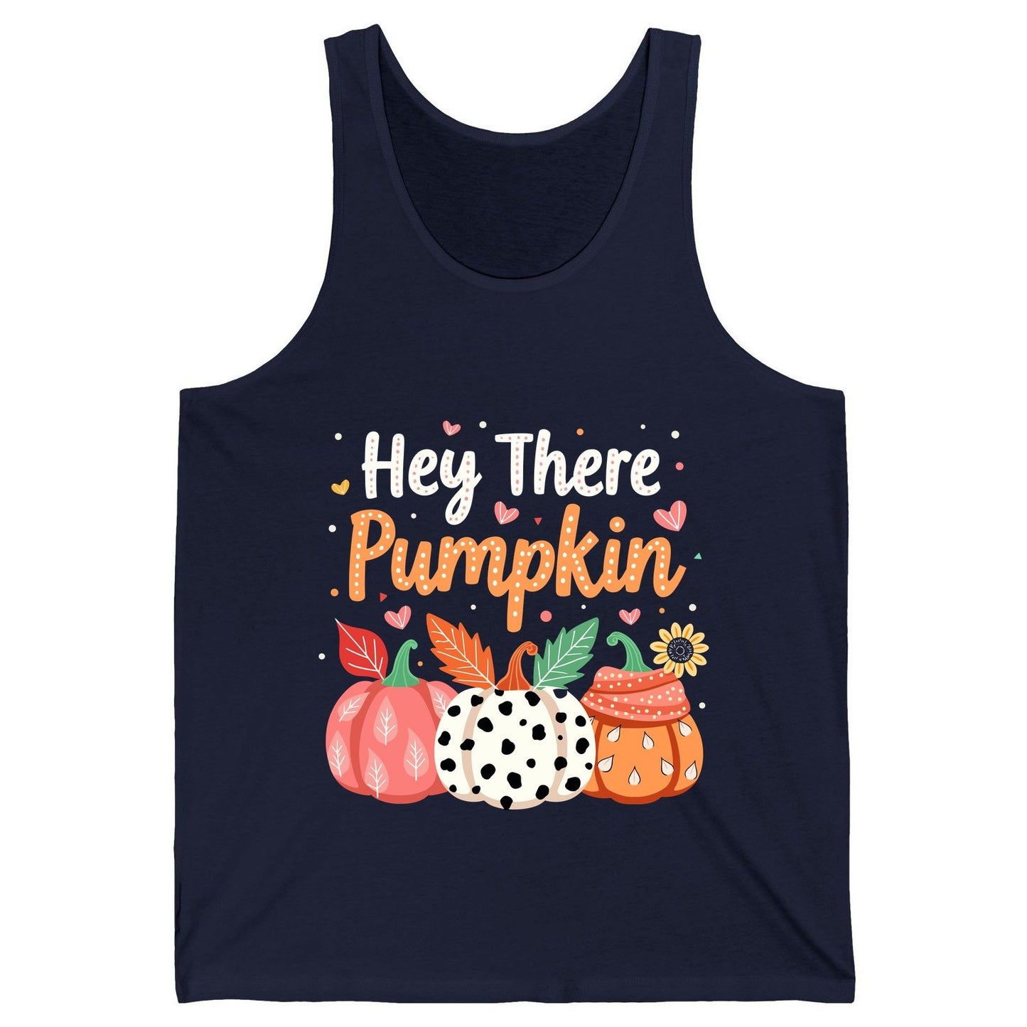Hey There Pumpkin fall pumpkins Tank Top Navy product mockup