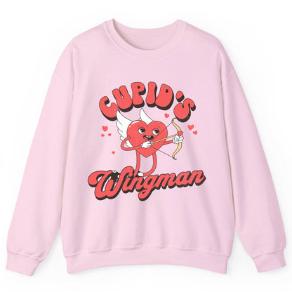 Cupid's Wingman Valentine's Day Sweatshirt Light Pink product mockup