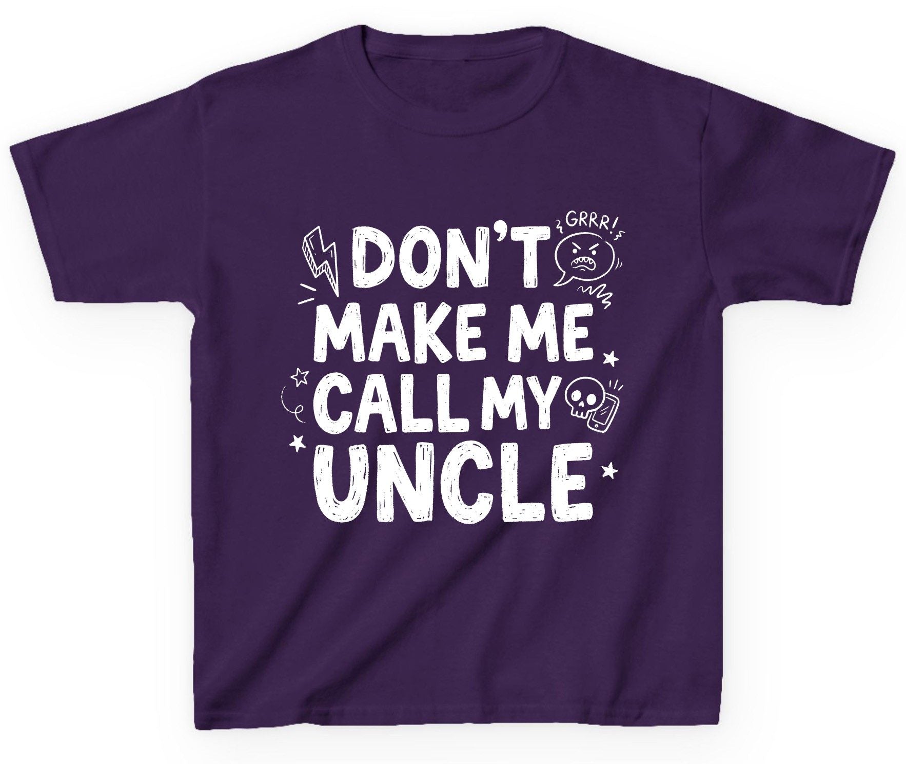 Don't Make Me Call My Uncle family humor Youth T-Shirt Purple product mockup