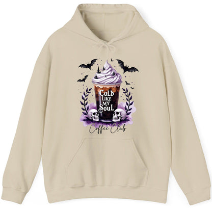 Cold Like My Soul gothic iced coffee Hoodie Sand product mockup