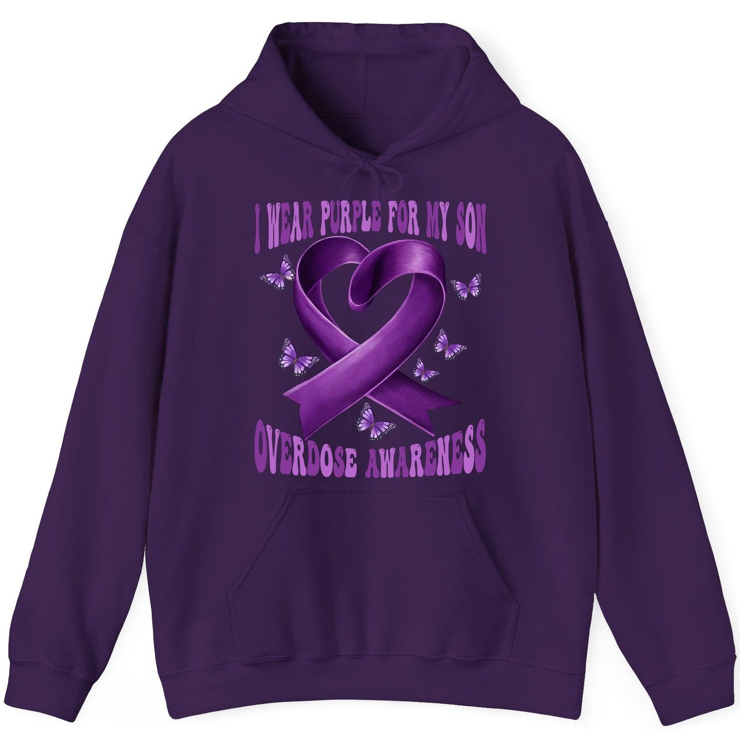 I Wear Purple for My Son Overdose Awareness overdose awareness Hoodie Purple product mockup